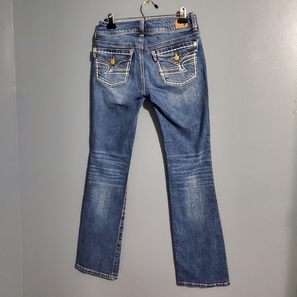 American Eagle Outfitters Womens Kick Boot Jeans Embroidered Pockets Y2K Size 2 - Picture 2 of 9